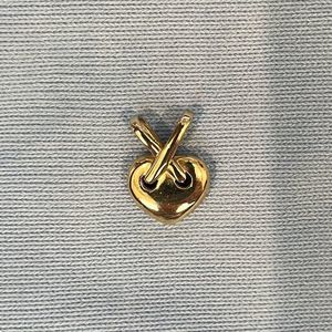 14kt gold reversible heart necklace charm